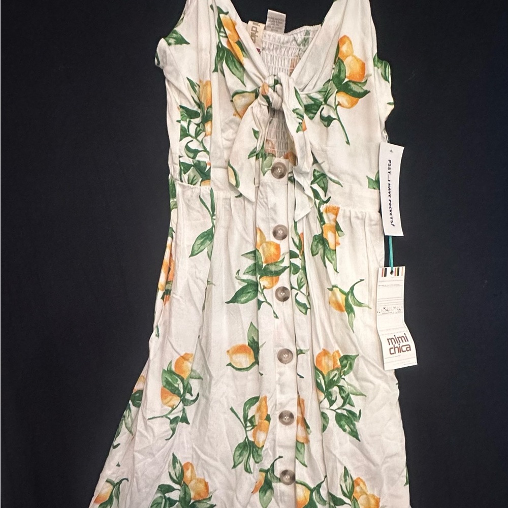 Mimi Chica Pink Tie Front A-line Sundress